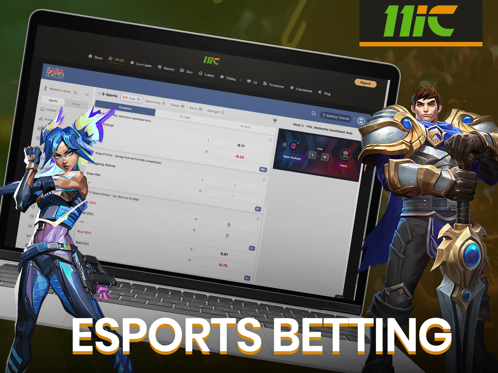 E-sports fans can bet on at 11ic.