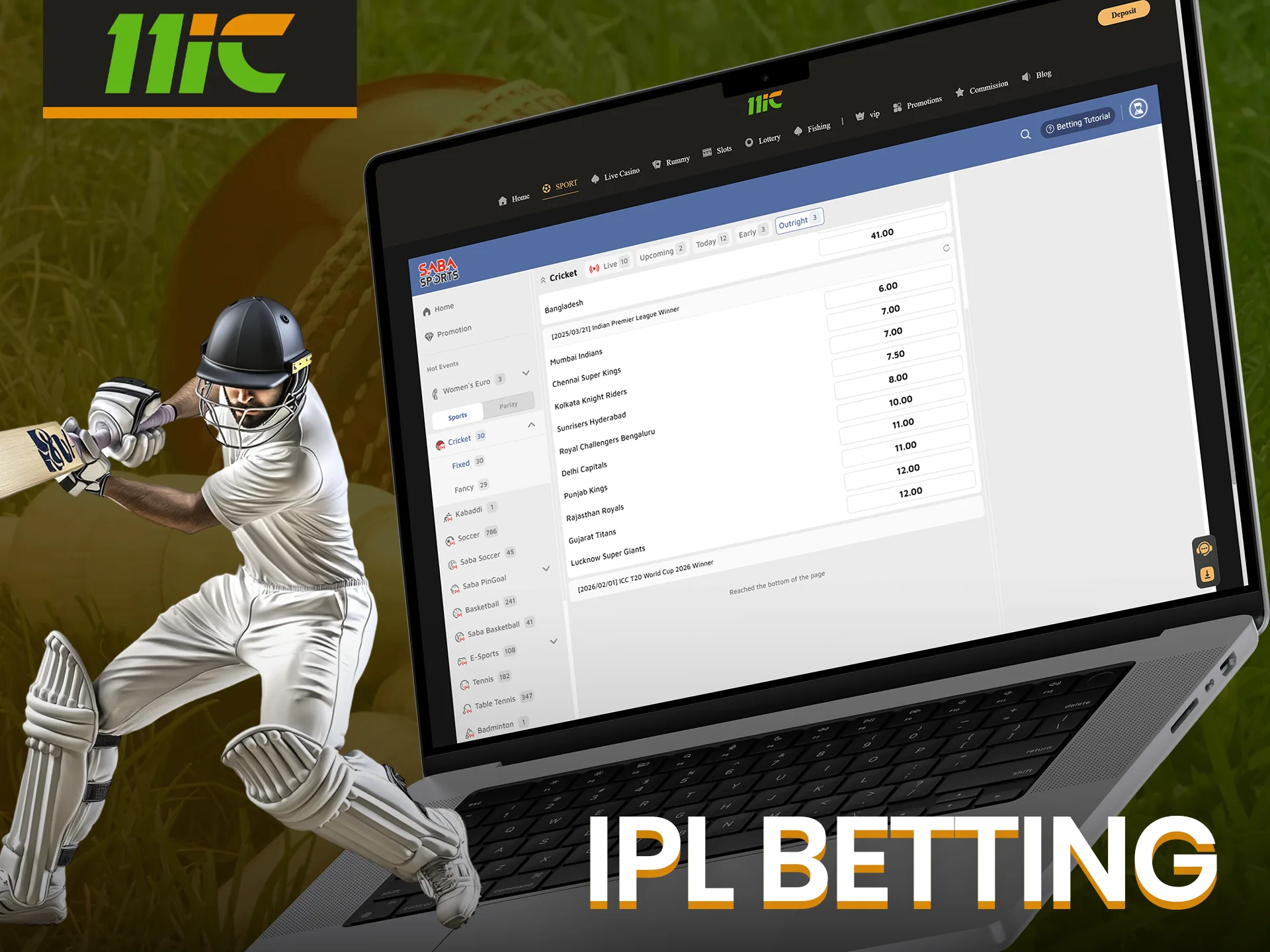 Place your bets on IPL matches with 11ic.