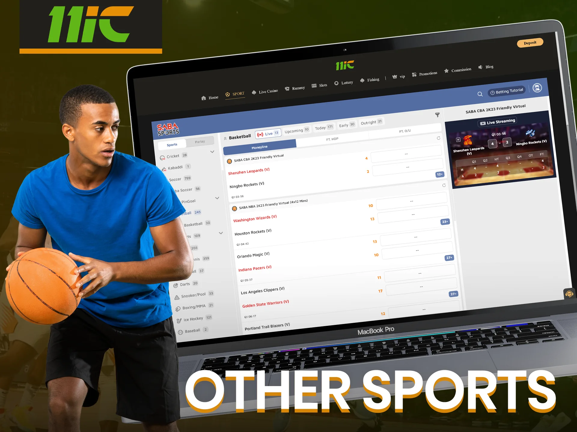 Find out what other sports are available for betting on 11ic.