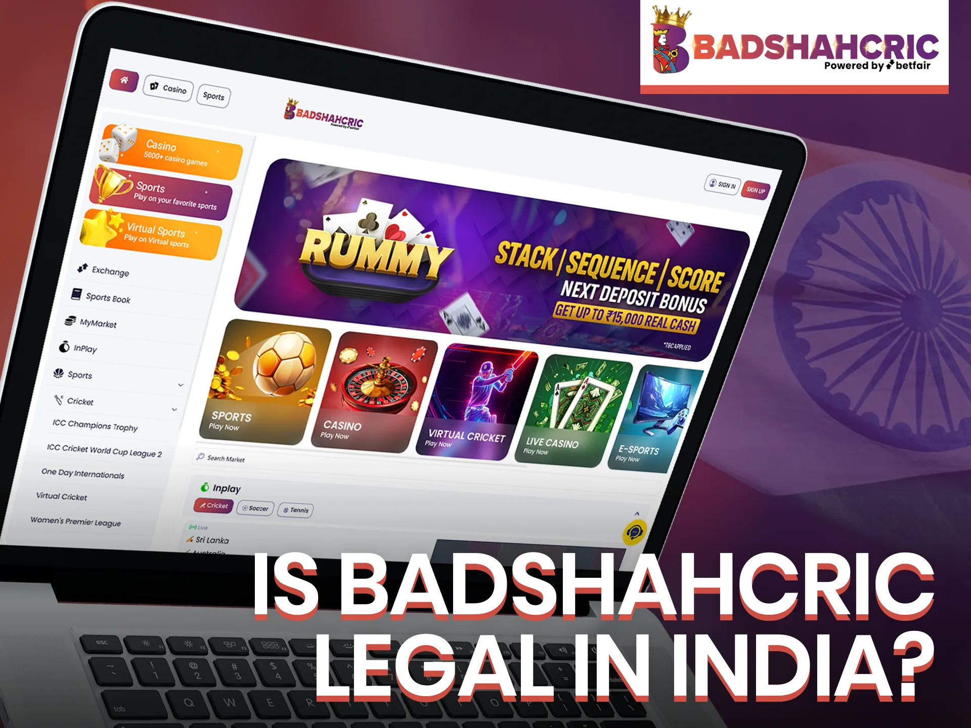 Badshahcric is a fully legal betting platform.