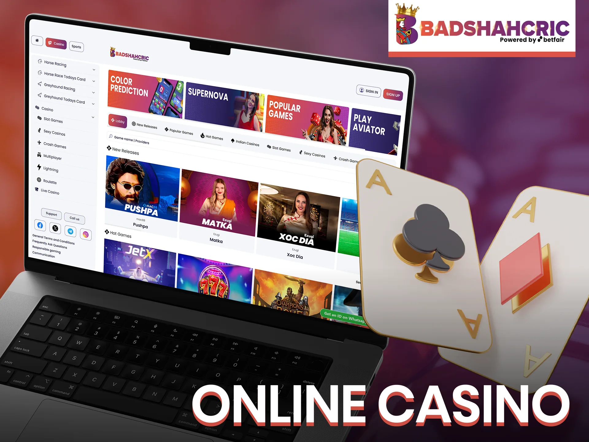 Choose your favorite casino game at Badshahcric.