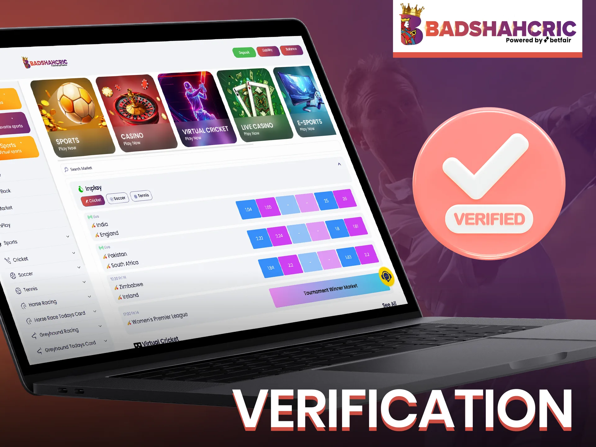 To access all the features of the Badshahcric platform, you need to verify your account.