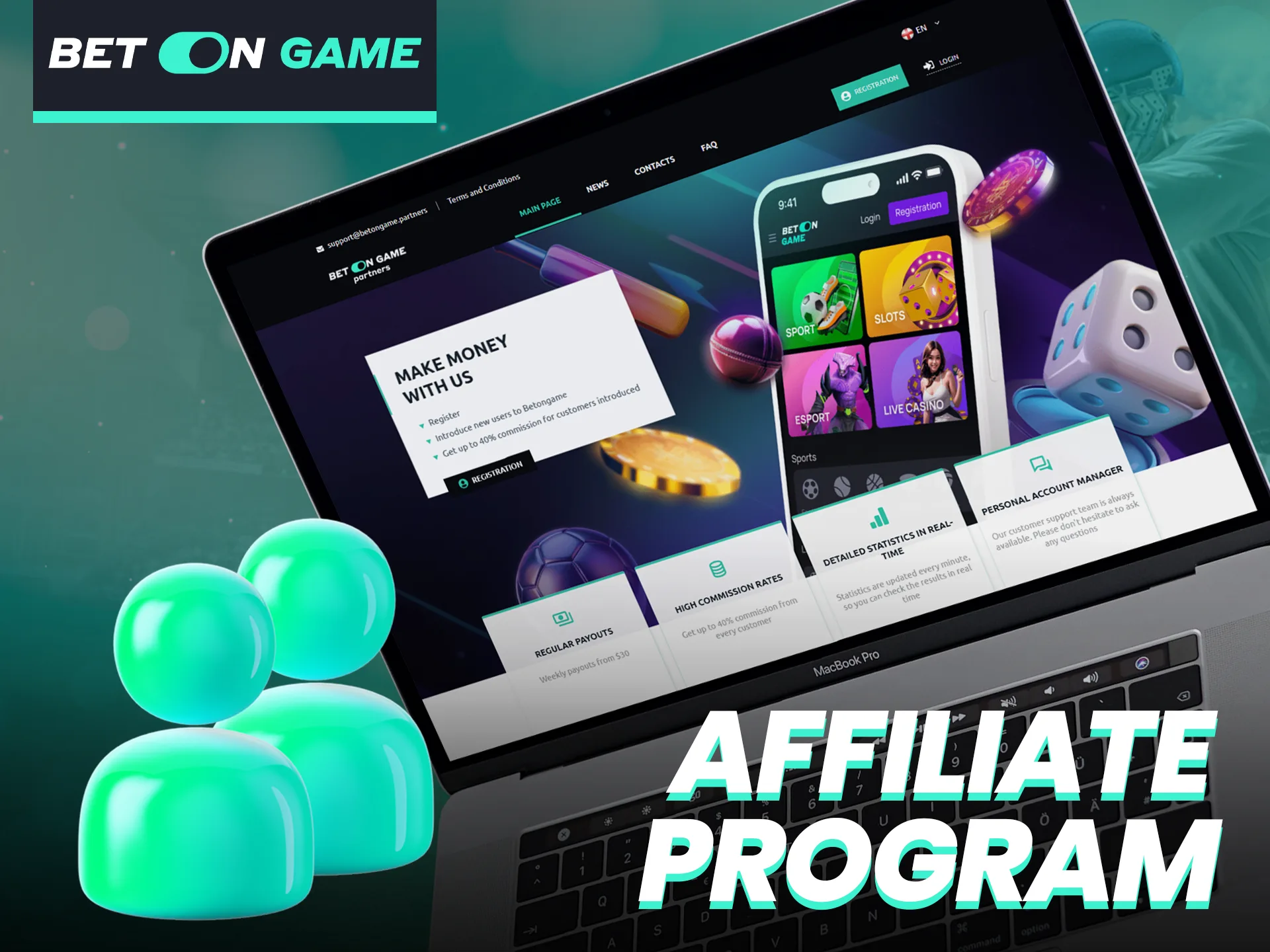 The BetOnGame affiliate program offers you many features and benefits.