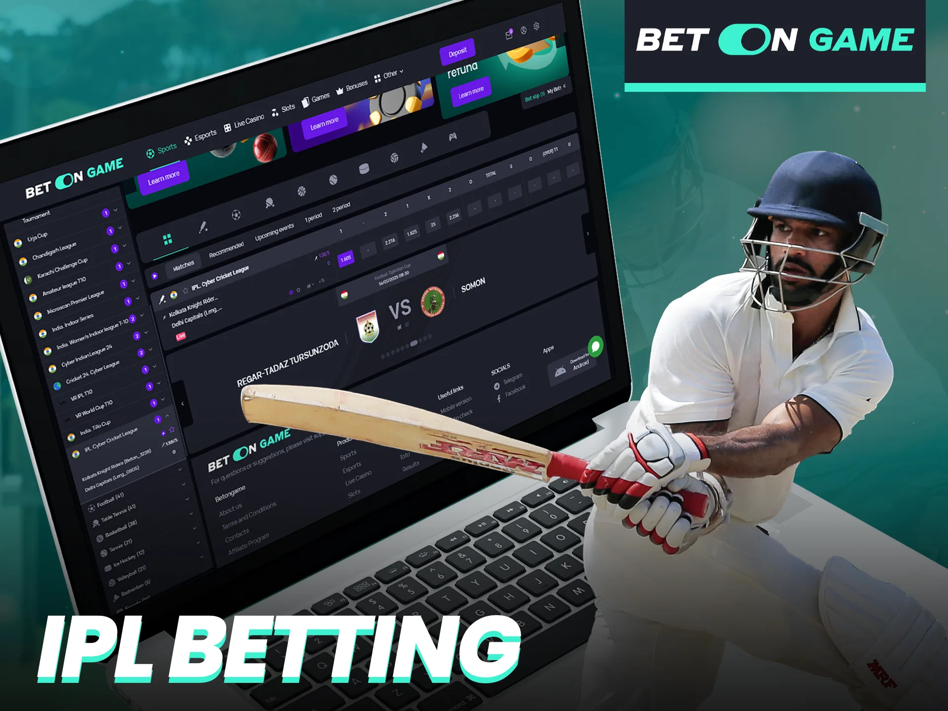 Find IPL tournament matches at BetOnGame.