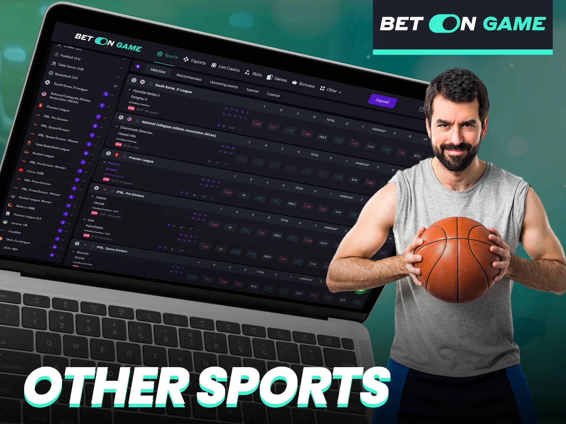 There are many different sports to be found at BetOnGame.