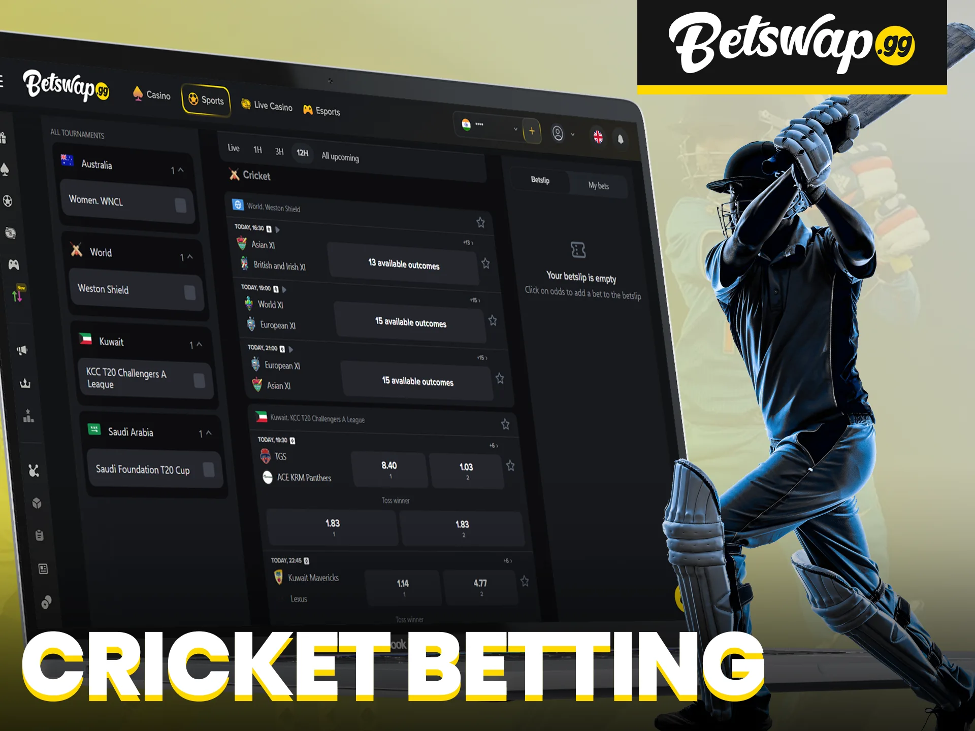 Find out which cricket tournaments are available to bet on at Betswap.