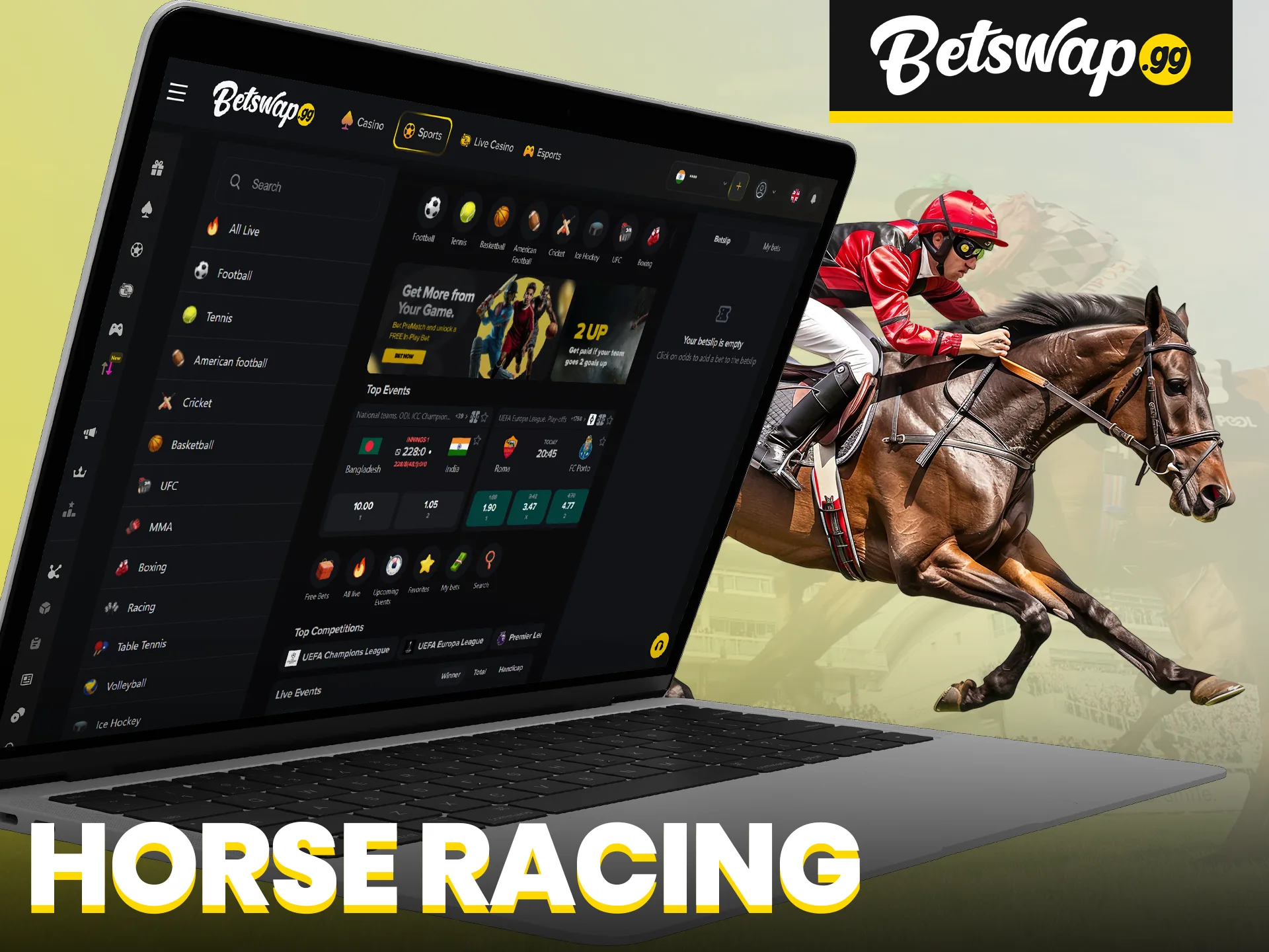 Watch your favorite horse become a winner with Betswap.