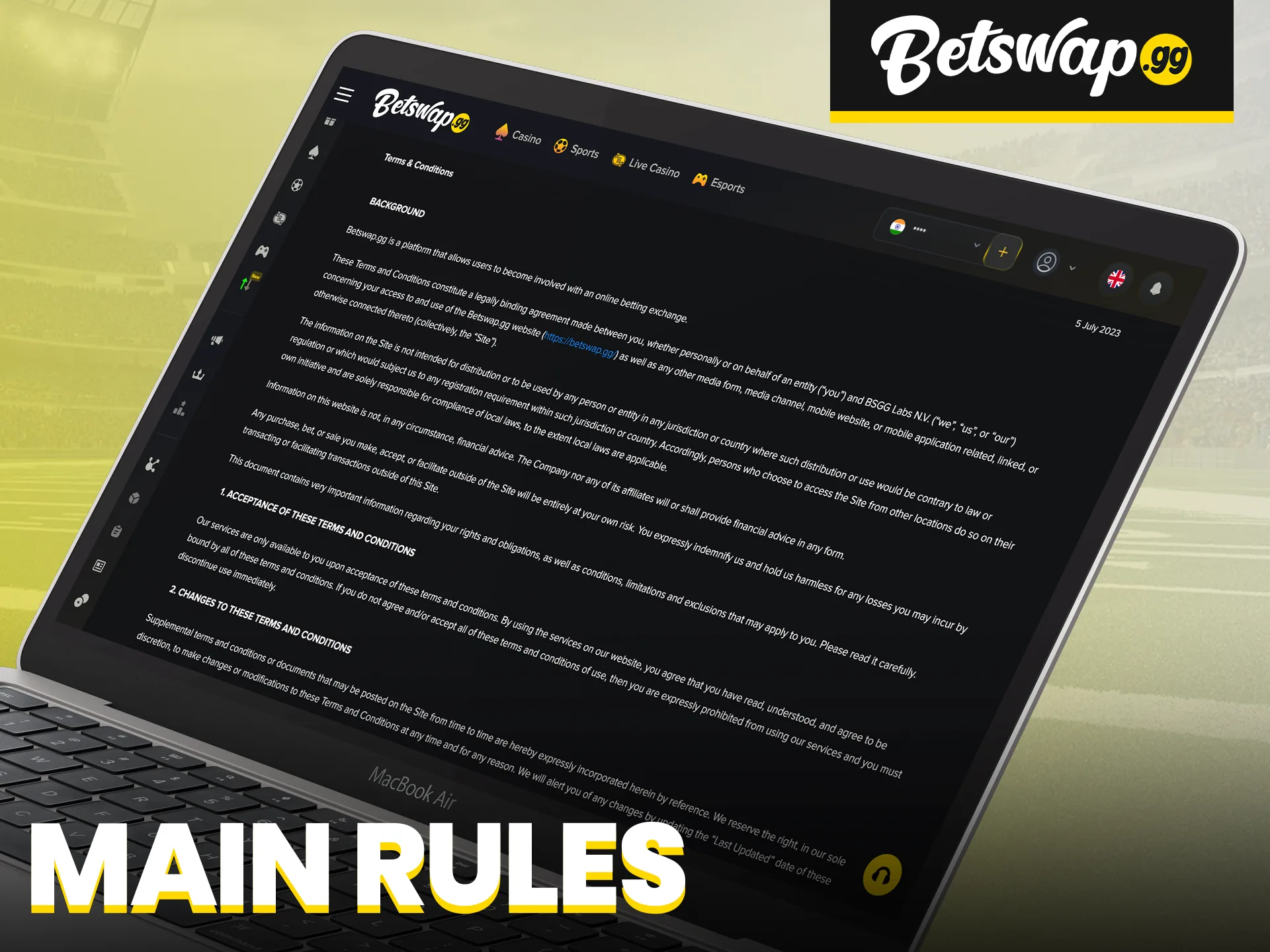 Familiarize yourself with Betswap's rules before you sign up on the platform.