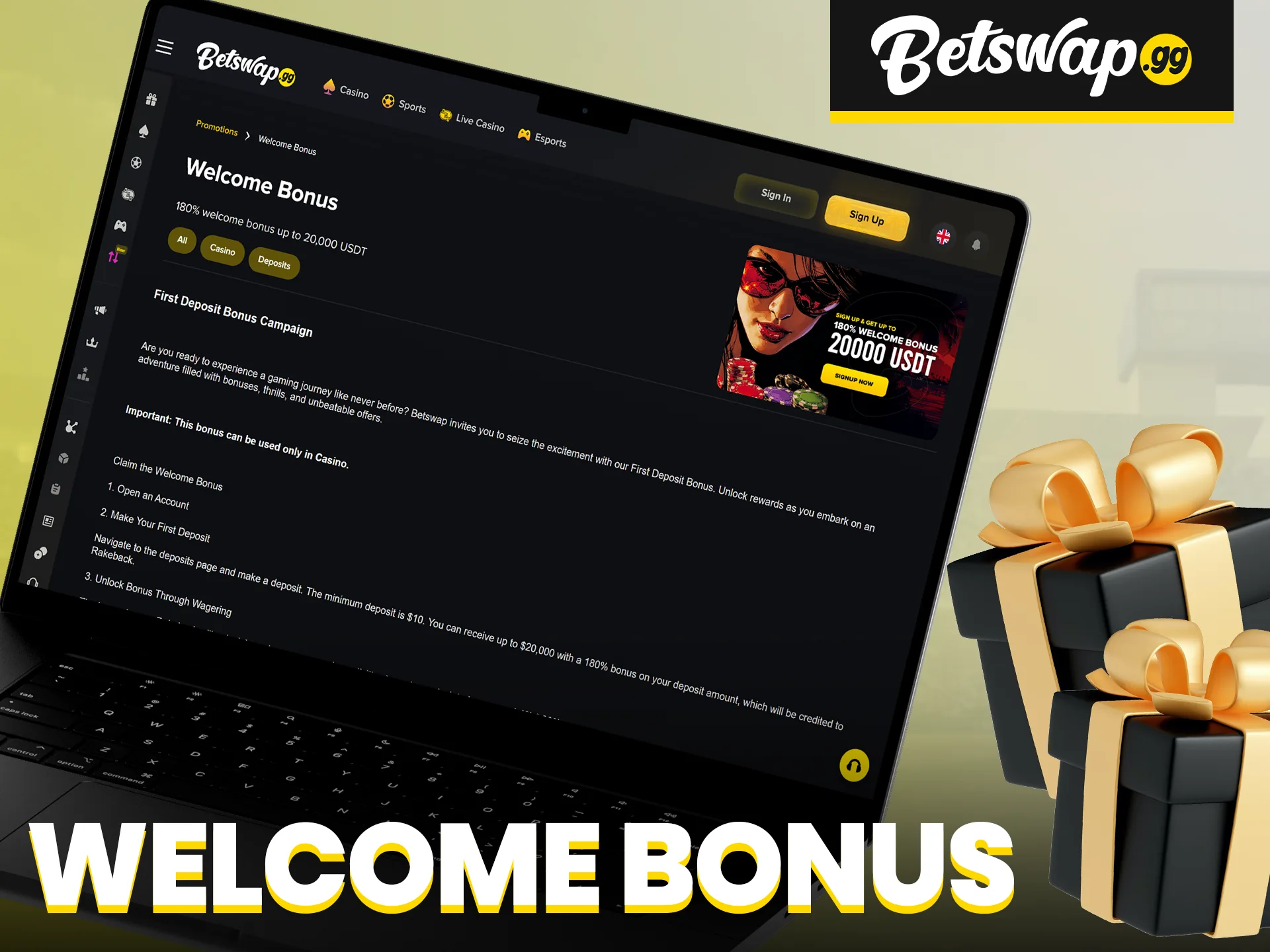 Deposit immediately after signing up at Betswap and claim your welcome bonus.