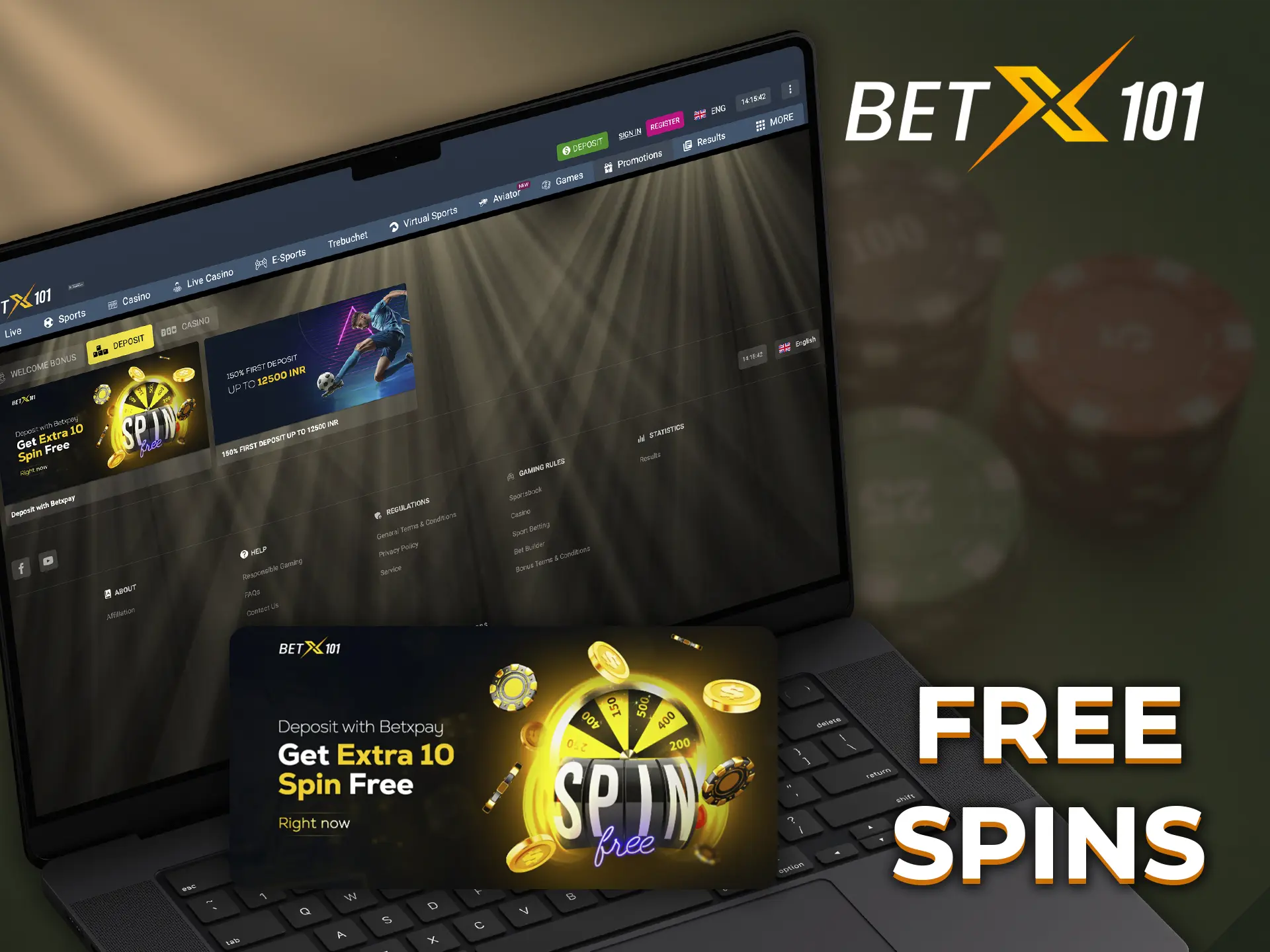 Grab your free spins and win a big bonus from Betx101.