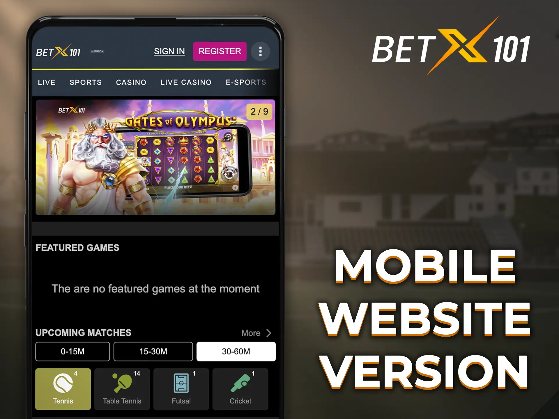 The mobile version of the Betx101 website has full functionality and is available to every player.