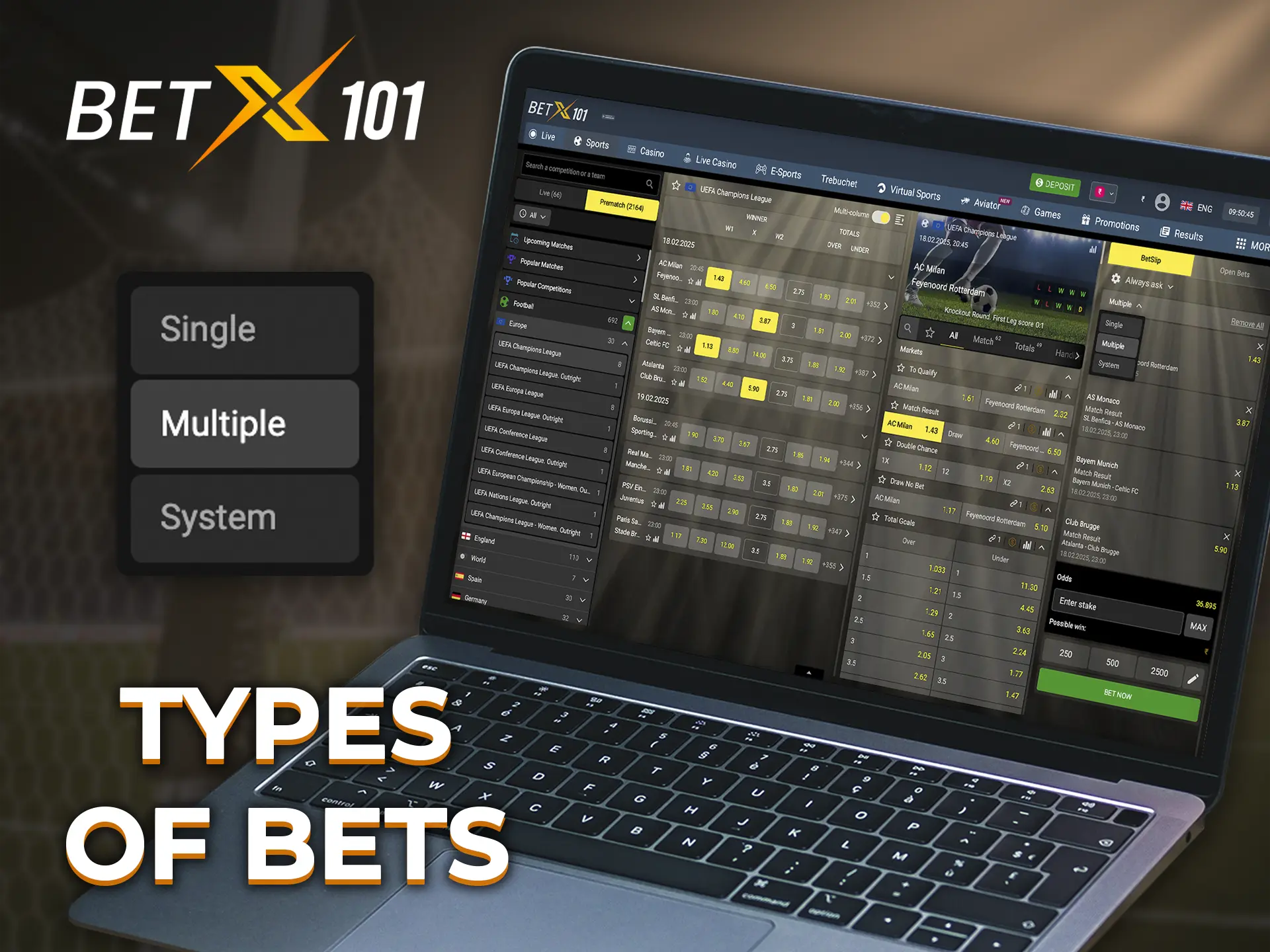 Find out more about all types of bets at Betx101 bookmaker.