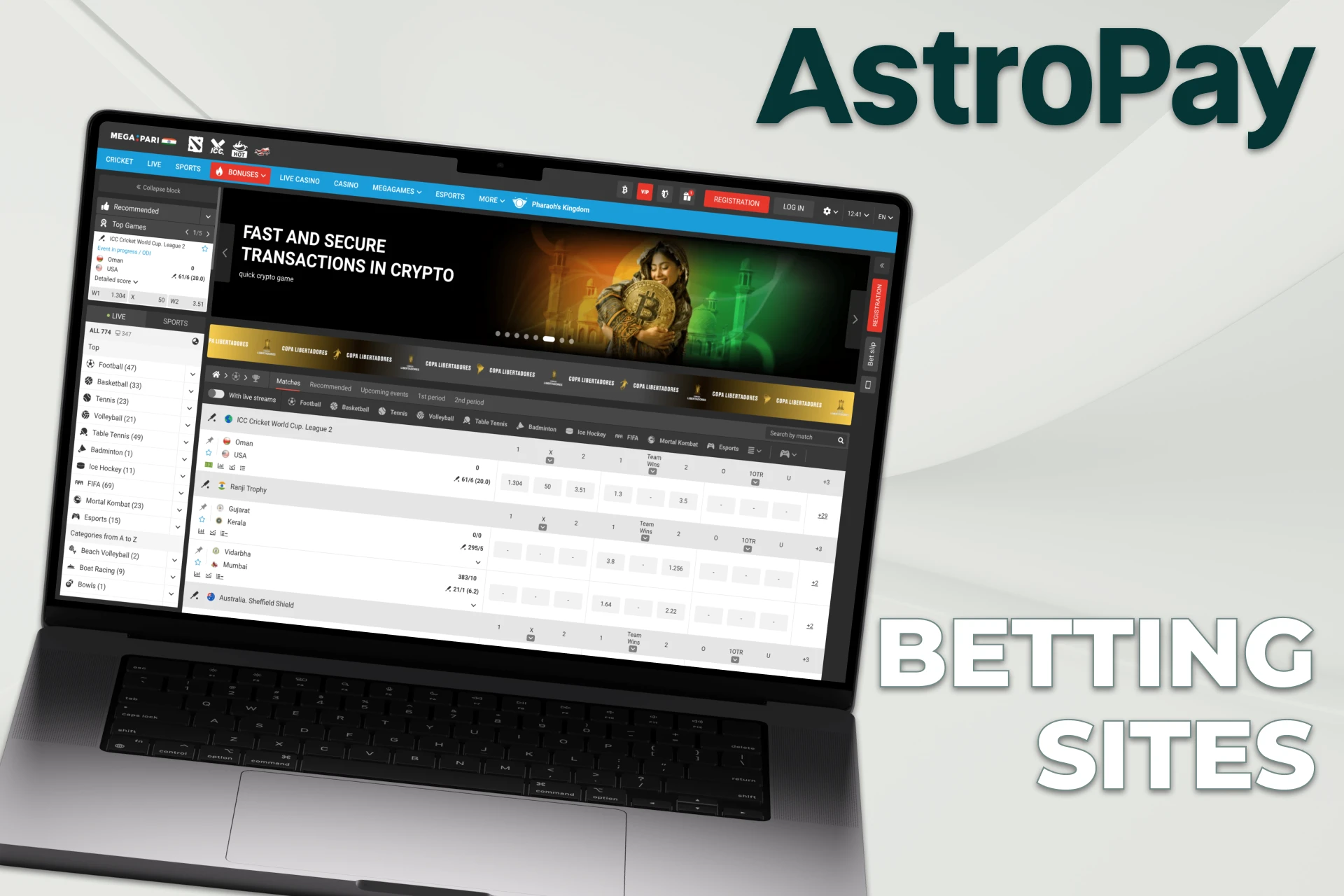 AstroPay is accepted by many betting sites.