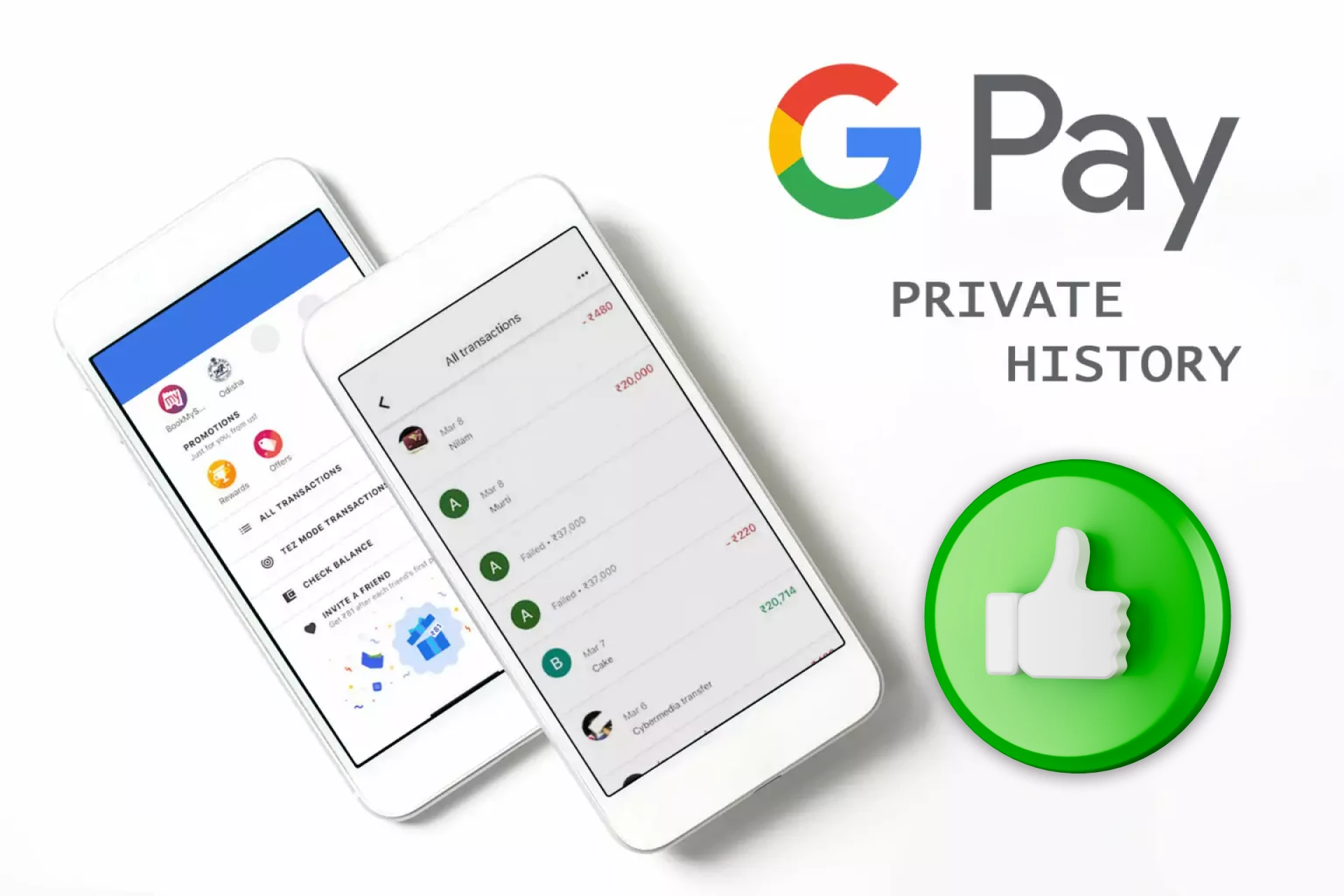 Google Pay helps to protect your private information.