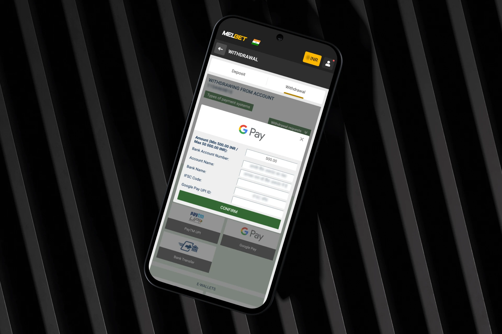 Learn how to withdraw winnings with Google Pay.