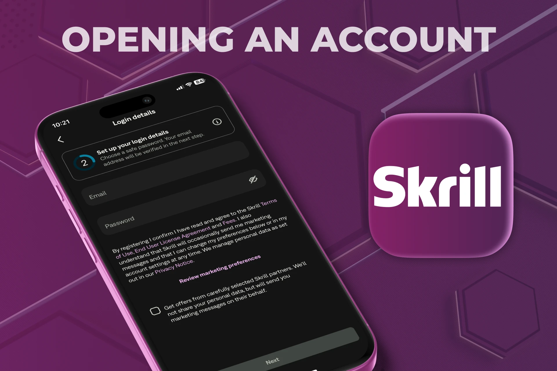 Install the Skrill app on your mobile device.