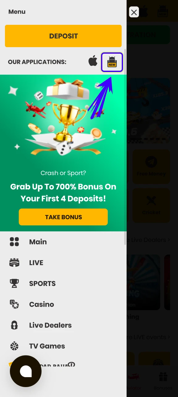 Secure the Android APK file from the Crorebet download section.